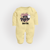 Cute But Psycho Personalized Full Body Suit - PASTEL YELLOW - New Born (Chest 7.5")