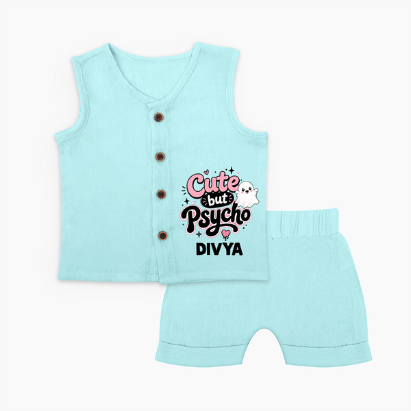 Cute But Psycho Personalized Jabla Set - BABY BLUE - 0 - 3 Months Old (Chest 9.8")