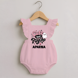 Cute But Psycho Personalized Romper Frock - BABY PINK - 0 - 3 Months Old (Chest 19")