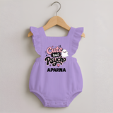 Cute But Psycho Personalized Romper Frock - LILAC - 0 - 3 Months Old (Chest 19")