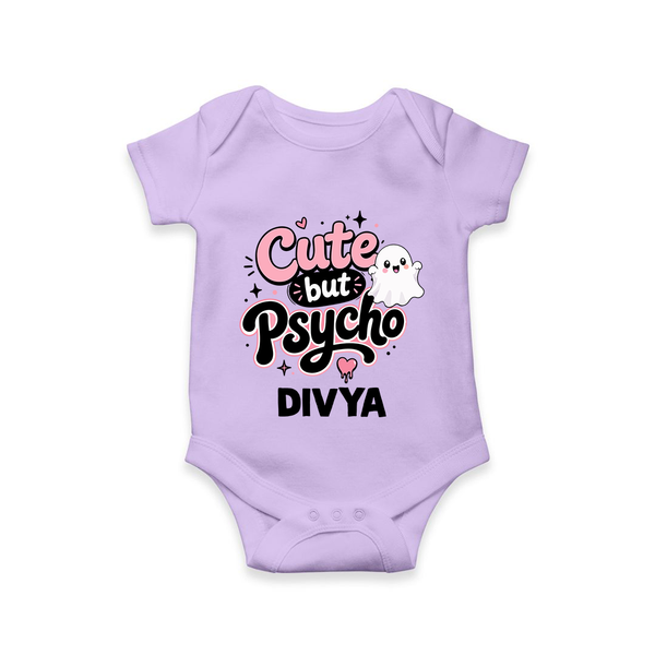 Cute But Psycho Personalized Romper - LILAC - New Born (Chest 14")