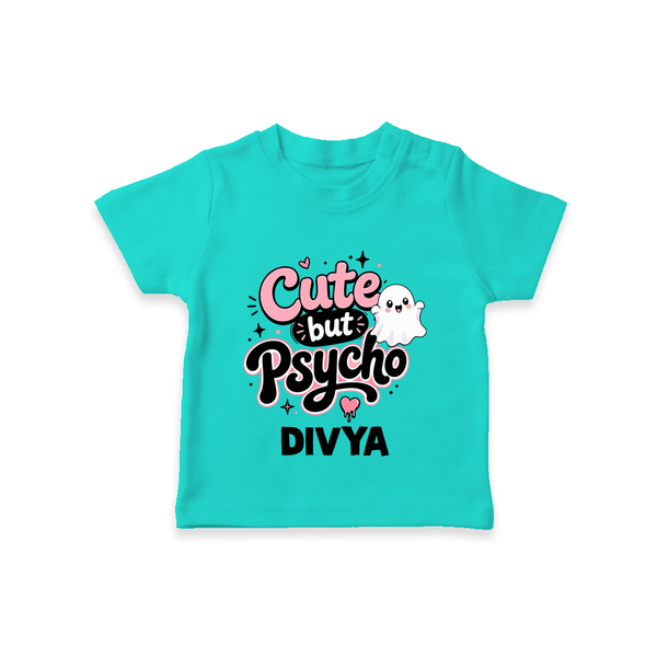 Cute But Psycho Personalized TShirt - TEAL - 0-5 Months Old (Chest 17")
