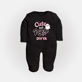 Cute But Psycho Personalized Full Body Suit - BLACK - New Born (Chest 7.5")