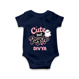 Cute But Psycho Personalized Romper - NAVY BLUE - New Born (Chest 14")