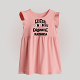 Little Bit Dramatic Personalized Baby Frock - BABY PINK - 0 - 3 Months Old (Chest 17")