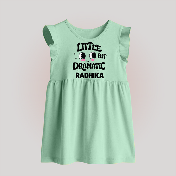 Little Bit Dramatic Personalized Baby Frock - MINT GREEN - 0 - 3 Months Old (Chest 17")