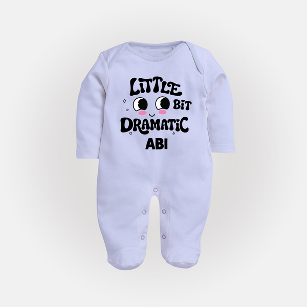 Little Bit Dramatic Personalized Full Body Suit - BABY BLUE - New Born (Chest 7.5")