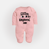 Little Bit Dramatic Personalized Full Body Suit - BABY PINK - New Born (Chest 7.5")