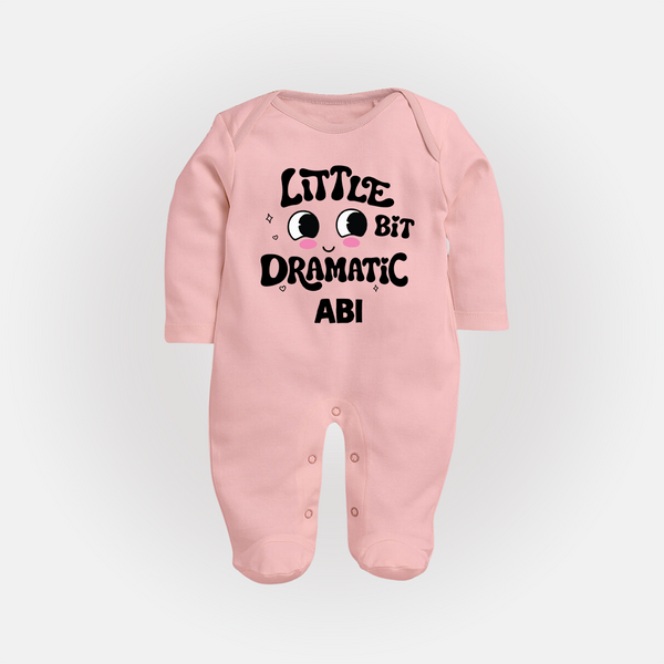 Little Bit Dramatic Personalized Full Body Suit - BABY PINK - New Born (Chest 7.5")