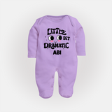 Little Bit Dramatic Personalized Full Body Suit - LILAC - New Born (Chest 7.5")