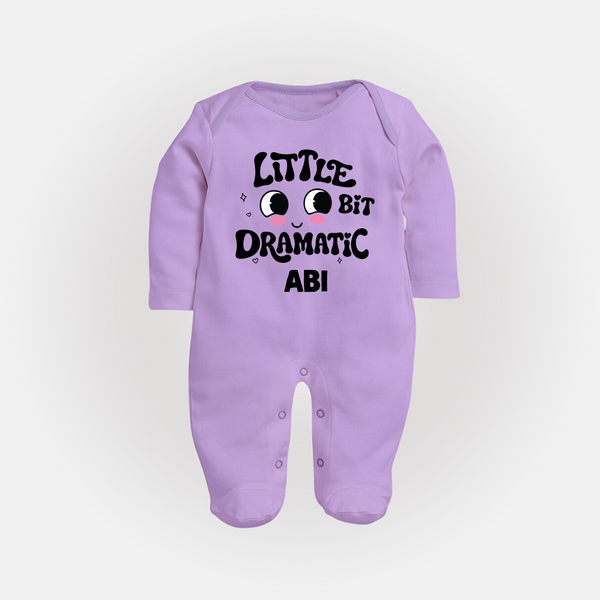Little Bit Dramatic Personalized Full Body Suit - LILAC - New Born (Chest 7.5")