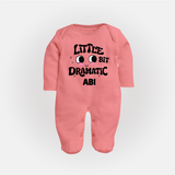 Little Bit Dramatic Personalized Full Body Suit - PEACH - New Born (Chest 7.5")
