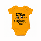 Little Bit Dramatic Personalized Romper - CHROME YELLOW - New Born (Chest 14")