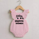 Little Bit Dramatic Personalized Romper Frock - BABY PINK - 0 - 3 Months Old (Chest 19")