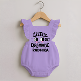 Little Bit Dramatic Personalized Romper Frock - LILAC - 0 - 3 Months Old (Chest 19")