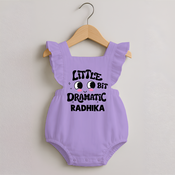 Little Bit Dramatic Personalized Romper Frock - LILAC - 0 - 3 Months Old (Chest 19")