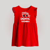 Little Bit Dramatic Personalized Baby Frock - RED - 0 - 3 Months Old (Chest 17")