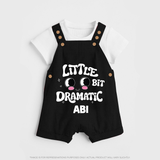 Little Bit Dramatic Personalized Dungaree - BLACK - 0 - 5 Months Old (Chest 18")
