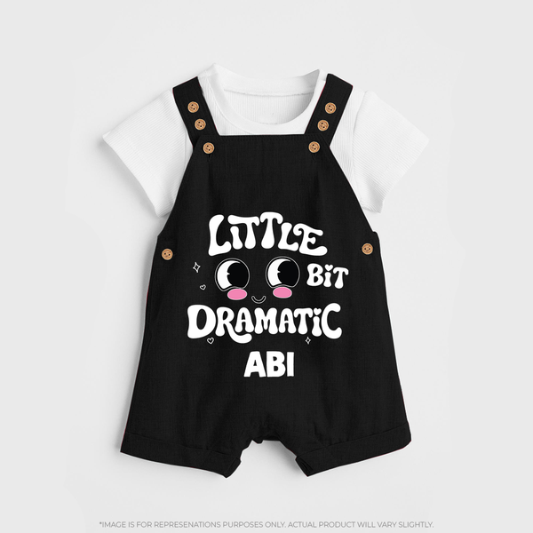 Little Bit Dramatic Personalized Dungaree - BLACK - 0 - 5 Months Old (Chest 18")