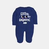 Little Bit Dramatic Personalized Full Body Suit - NAVY BLUE - New Born (Chest 7.5")