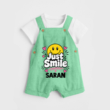 Just Smile Personalized Dungaree - GREEN - 0 - 5 Months Old (Chest 18")
