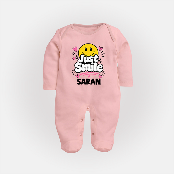 Just Smile Personalized Full Body Suit - BABY PINK - New Born (Chest 7.5")