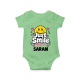 Just Smile Personalized Romper - GREEN - New Born (Chest 14")