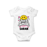 Just Smile Personalized Romper - WHITE - New Born (Chest 14")