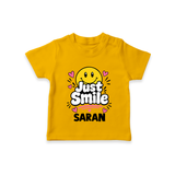 Just Smile Personalized TShirt - CHROME YELLOW - 0-5 Months Old (Chest 17")