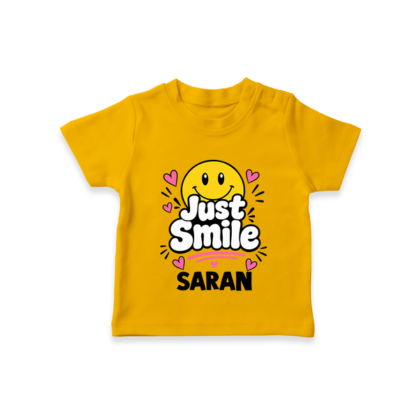 Just Smile Personalized TShirt - CHROME YELLOW - 0-5 Months Old (Chest 17")