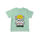 Just Smile Personalized TShirt - MINT GREEN - 0-5 Months Old (Chest 17")