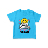 Just Smile Personalized TShirt - SKY BLUE - 0-5 Months Old (Chest 17")