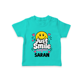 Just Smile Personalized TShirt - TEAL - 0-5 Months Old (Chest 17")