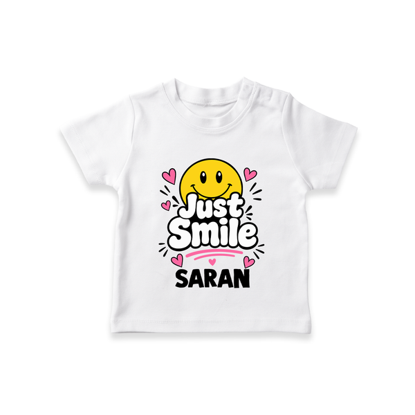 Just Smile Personalized TShirt - WHITE - 0-5 Months Old (Chest 17")