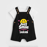 Just Smile Personalized Dungaree - BLACK - 0 - 5 Months Old (Chest 18")