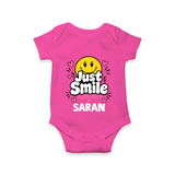 Just Smile Personalized Romper - HOT PINK - New Born (Chest 14")