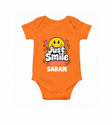 Just Smile Personalized Romper - ORANGE - New Born (Chest 14")