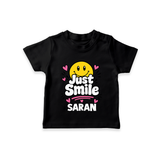 Just Smile Personalized TShirt - BLACK - 0-5 Months Old (Chest 17")