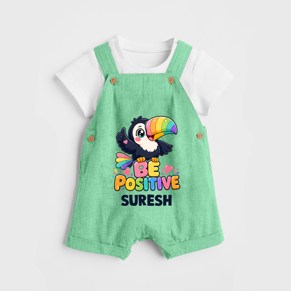 Be Positive Personalized Dungaree - GREEN - 0 - 5 Months Old (Chest 18")