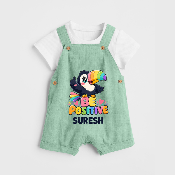 Be Positive Personalized Dungaree - MINT GREEN - 0 - 5 Months Old (Chest 18")