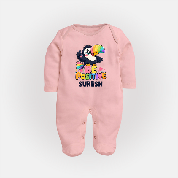 Be Positive Personalized Full Body Suit - BABY PINK - New Born (Chest 7.5")