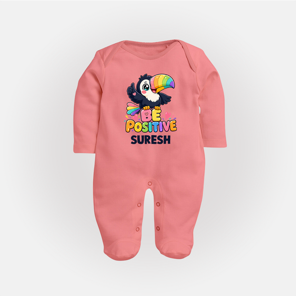 Be Positive Personalized Full Body Suit - PEACH - New Born (Chest 7.5")