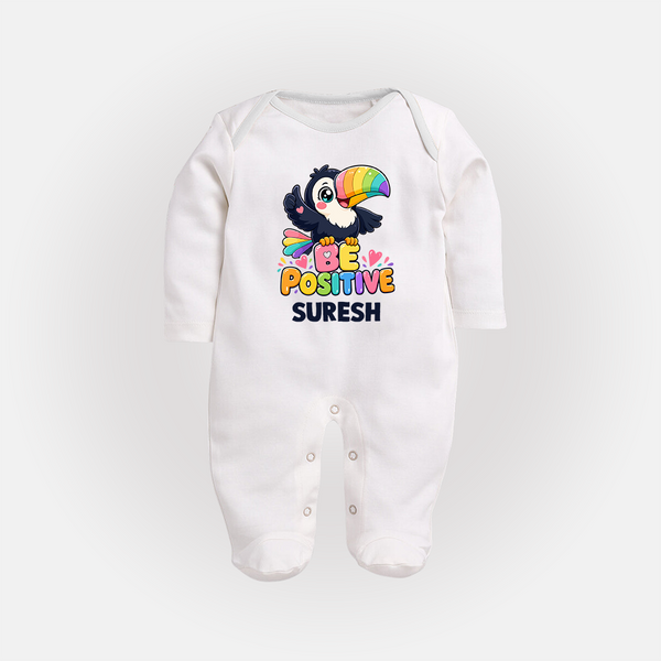 Be Positive Personalized Full Body Suit - WHITE - New Born (Chest 7.5")