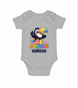 Be Positive Personalized Romper - GREY - New Born (Chest 14")