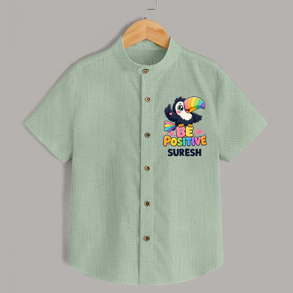 Be Positive Personalized Shirt - MINT GREEN - 0 - 6 Months Old (Chest 23")