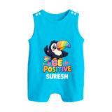 Be Positive Personalized Button Romper - SKY BLUE - New Born (Chest 18")