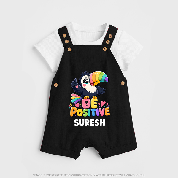 Be Positive Personalized Dungaree - BLACK - 0 - 5 Months Old (Chest 18")