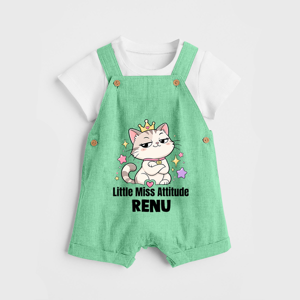 Little Miss Attitude Personalized Dungaree - GREEN - 0 - 5 Months Old (Chest 18")