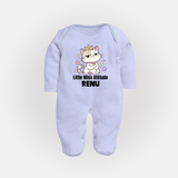 Little Miss Attitude Personalized Full Body Suit - BABY BLUE - New Born (Chest 7.5")