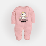 Little Miss Attitude Personalized Full Body Suit - BABY PINK - New Born (Chest 7.5")
